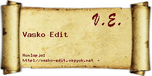 Vasko Edit névjegykártya